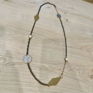 Vintage handmade mixed metallic chain layering necklace